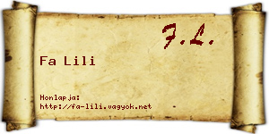 Fa Lili névjegykártya