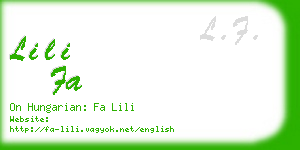 lili fa business card